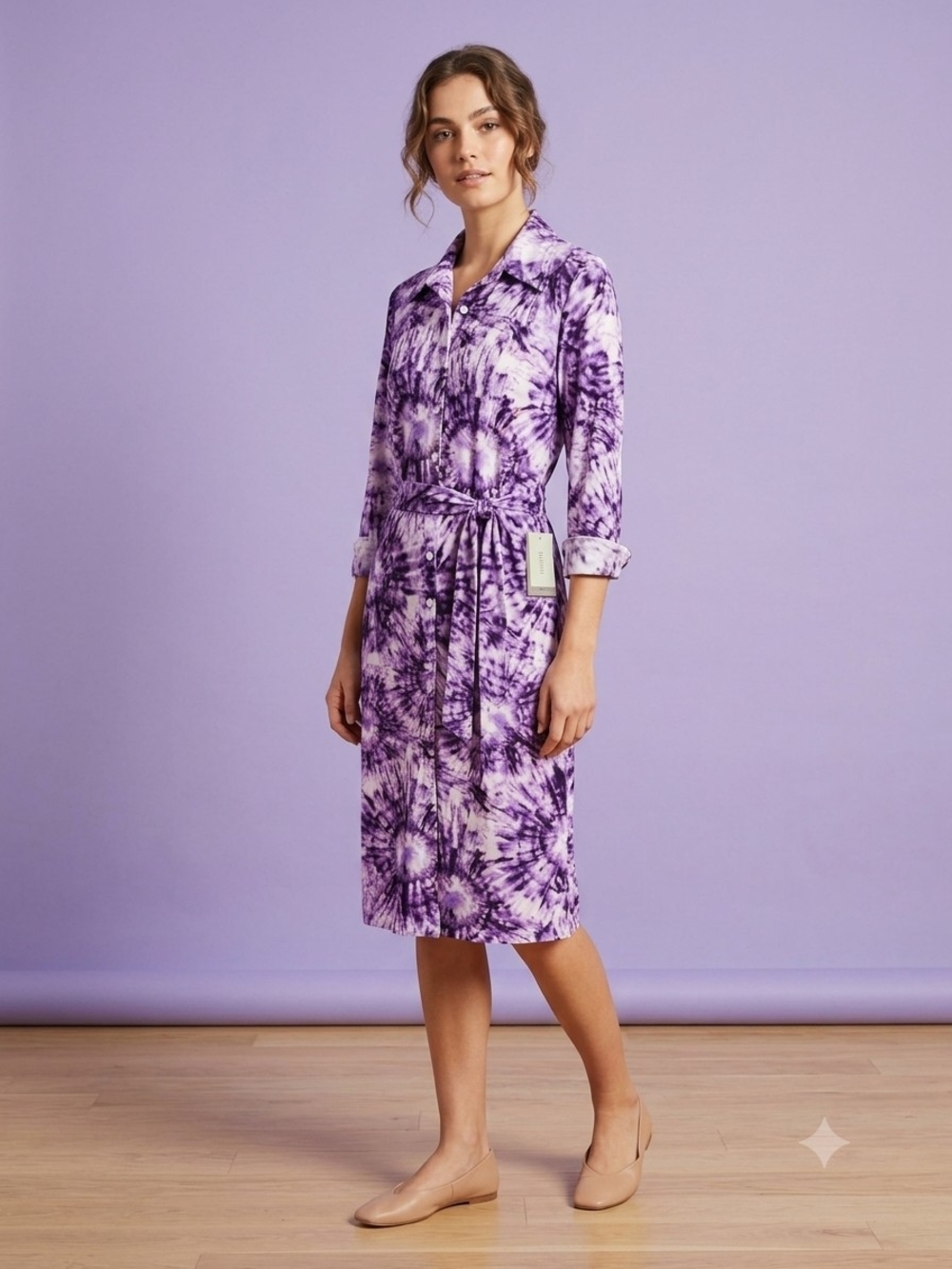 LuLaRoe Purple and Black Tie-Dye Top